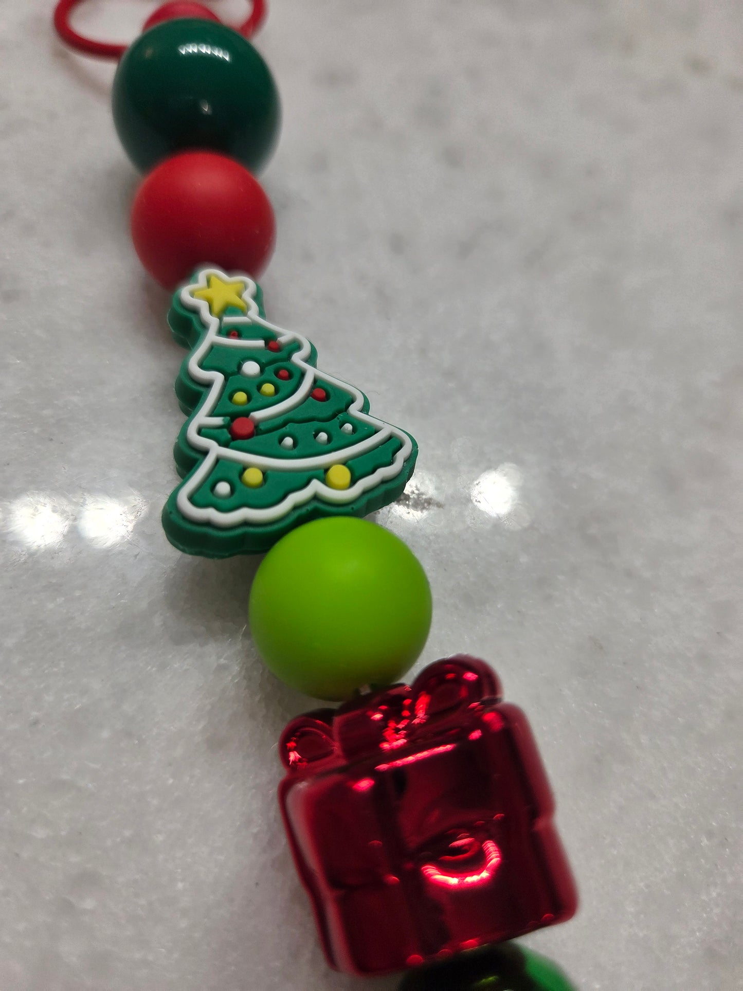 Christmas Keychain/Purse Charm - Decorated Christmas Tree