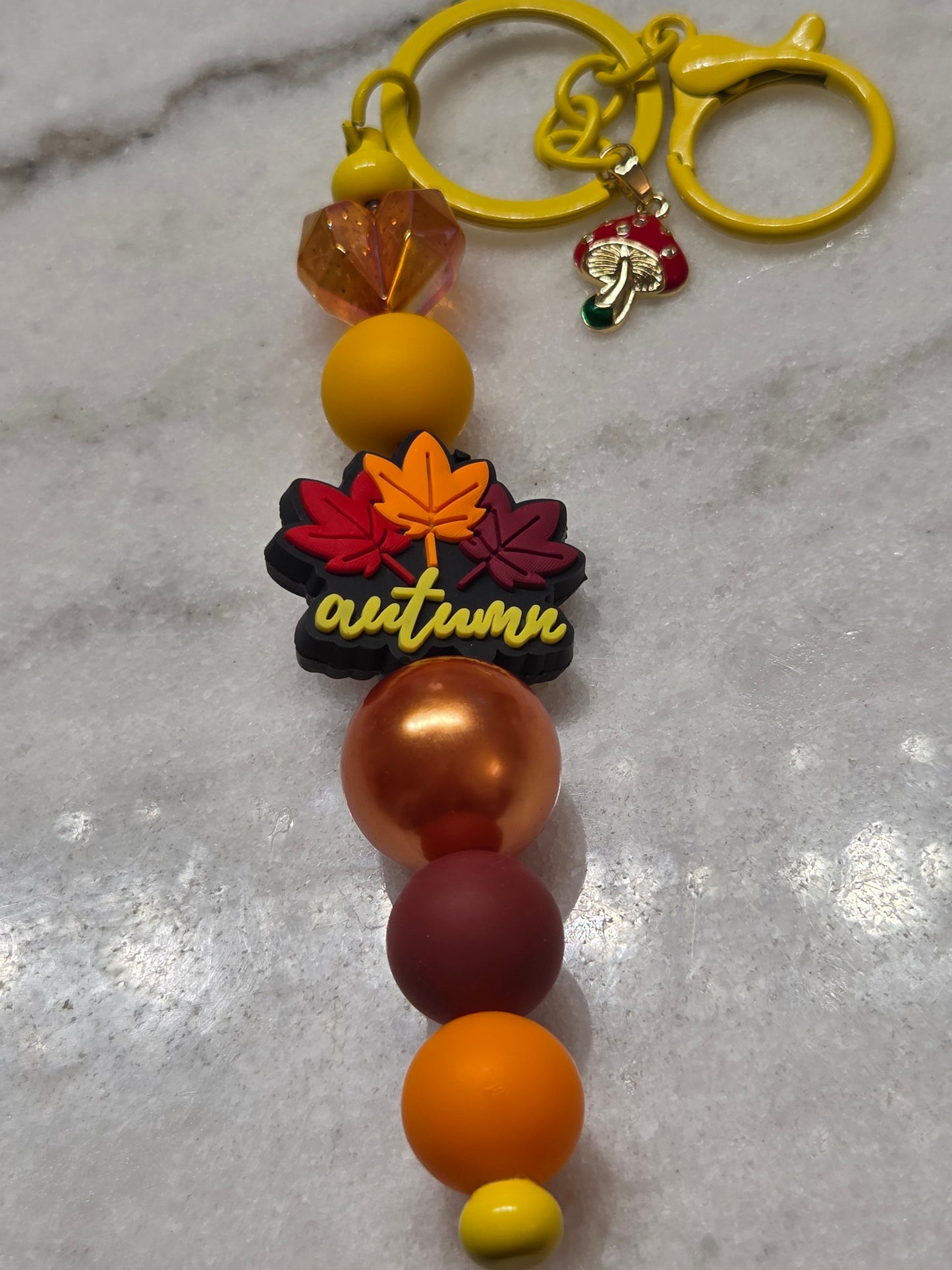 Autumn - Keychain with Mushroom Charm