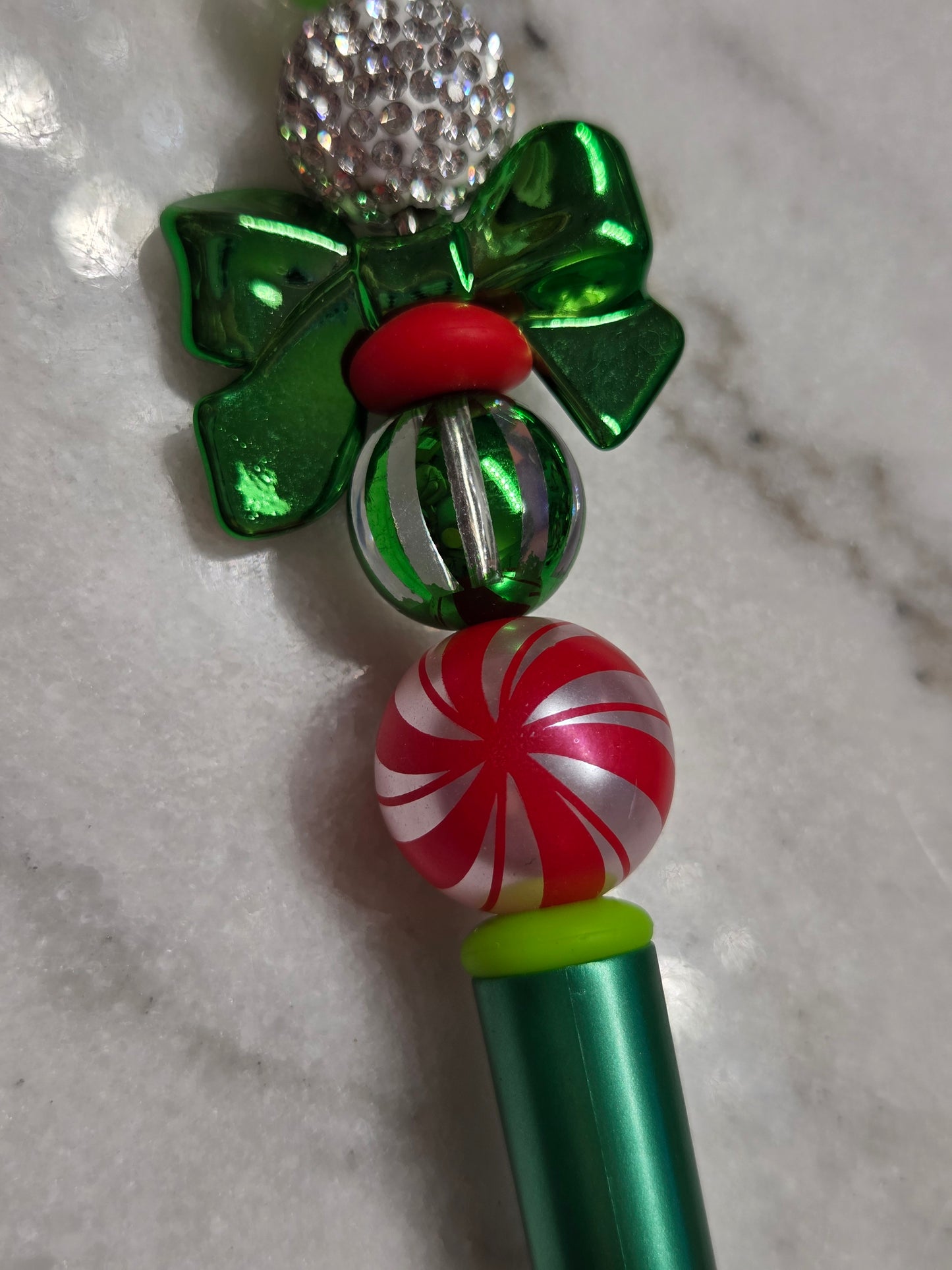 Christmas - Traditional Colors- Green Bow - Ballpoint Pen