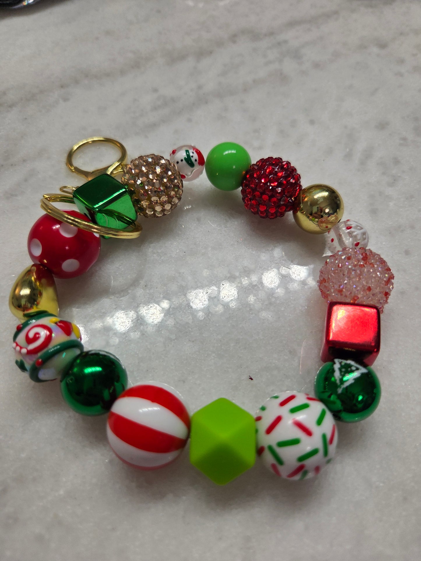 Christmas Wristlet- Bubblegum Style