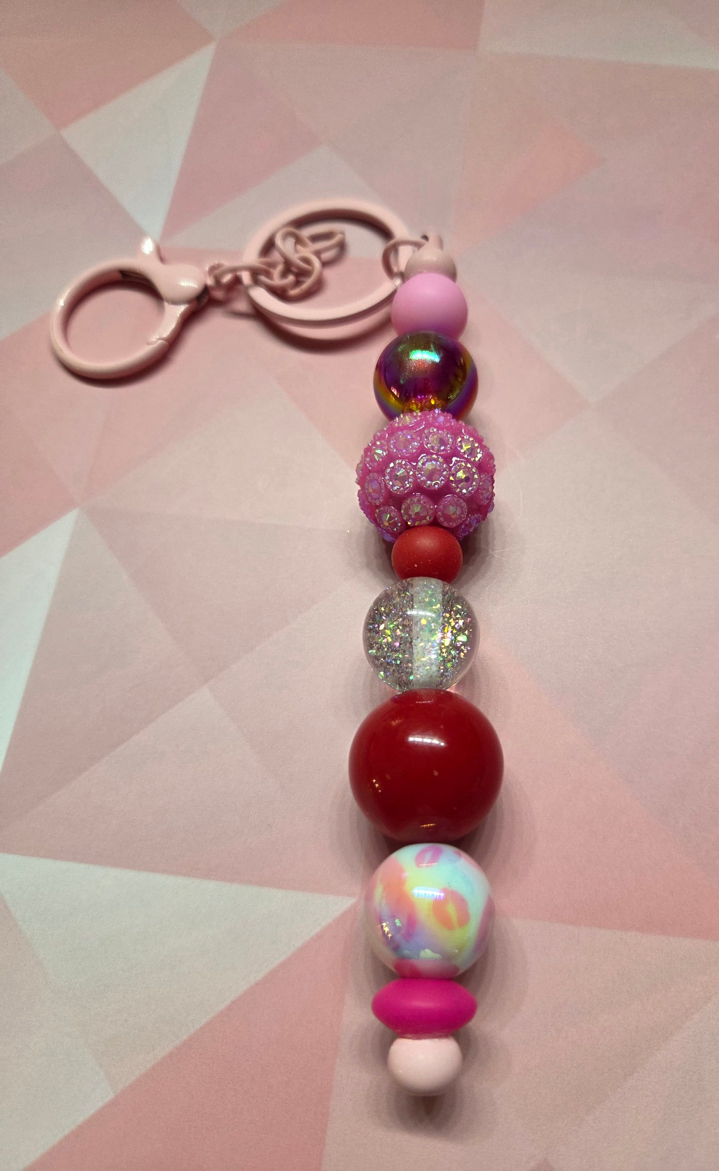 Valentine's Day - Beautiful Keychain/Purse Charm feat a Variety of Different Beads