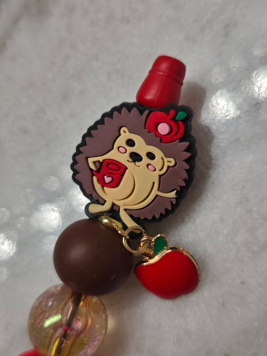 Autumn Hedgehog with Apple Charm - Ballpoint Pen