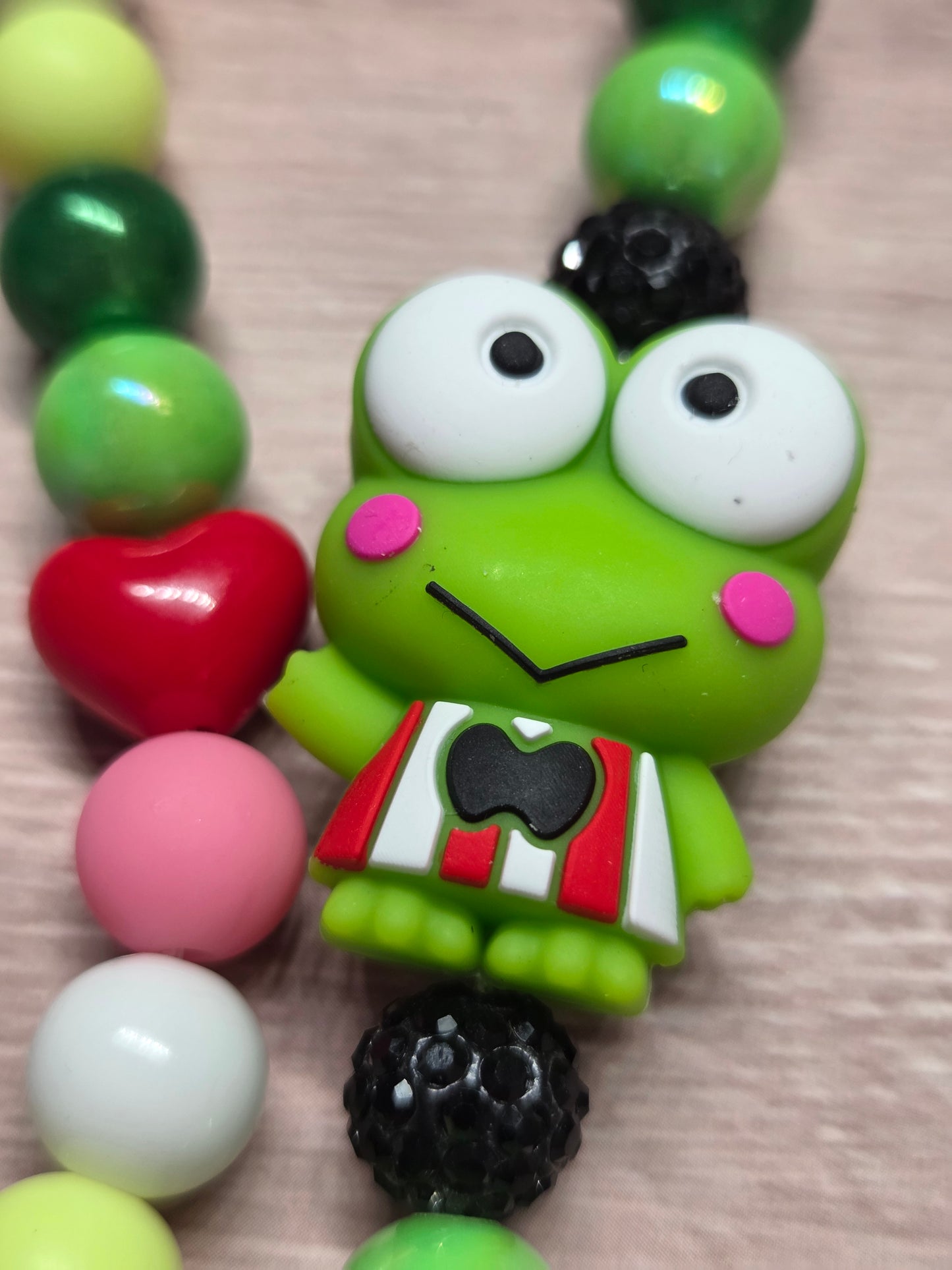 Phone Charm - Kerropi (Sanrio Family) Focal With His Little Heart Bead