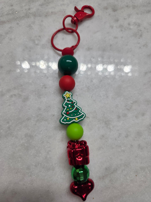 Christmas Keychain/Purse Charm - Decorated Christmas Tree