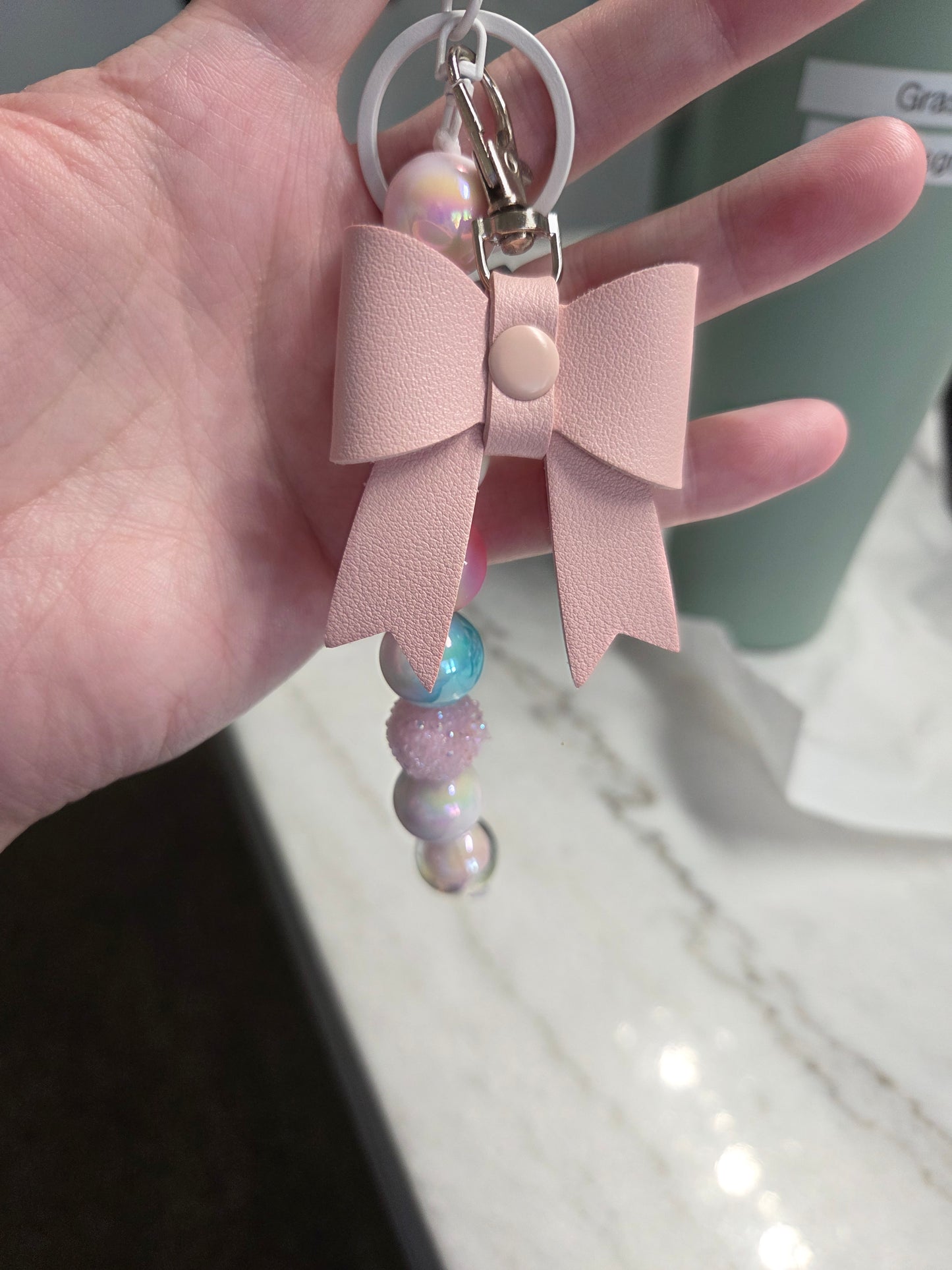 Bow Keychain - Large pink Bow