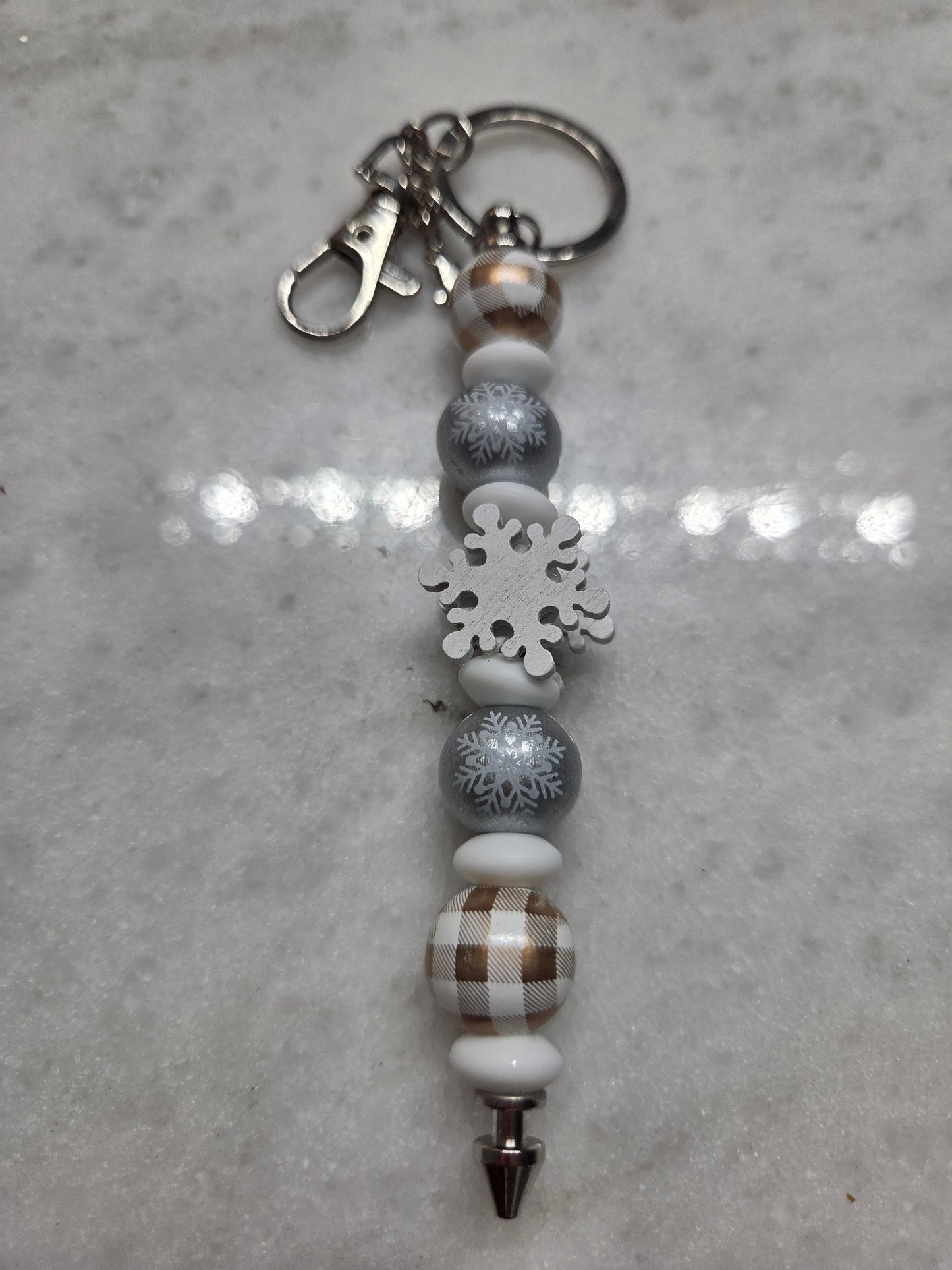 Christmas Keychain/Purse Charm- Silver & Gold Edition