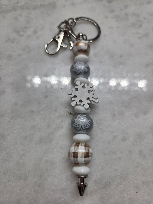 Christmas Keychain/Purse Charm- Silver & Gold Edition