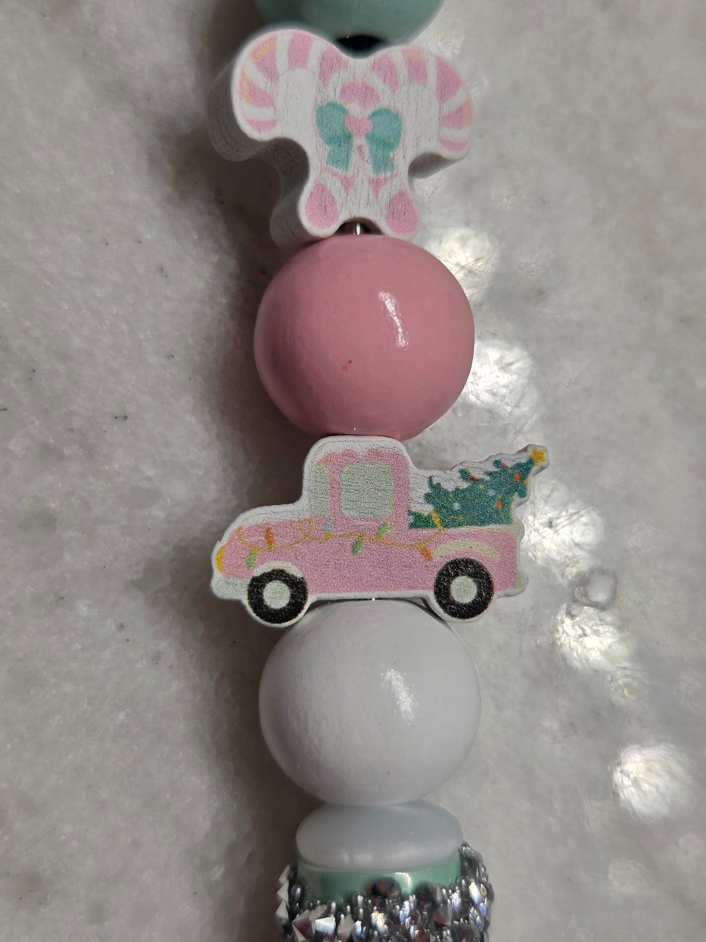 Christmas - Mint Green & Pink Edition- Christmas Truck, Candy Canes, and ❄️ Snowflake Ballpoint Pen