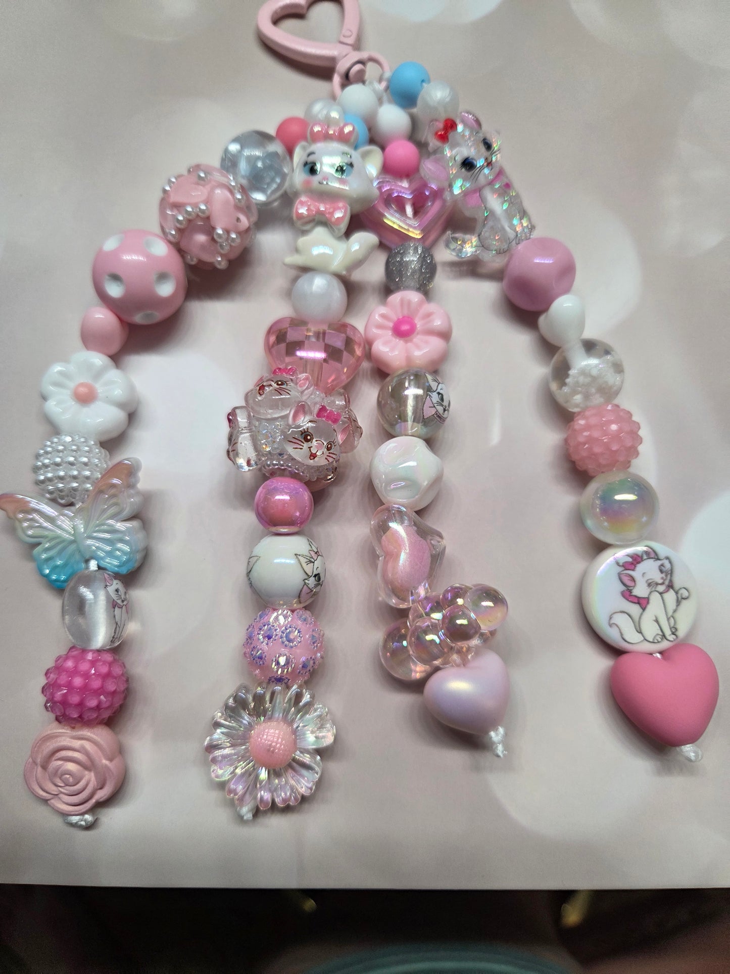 Aristocats- Marie the Cat - 4 Strand Keychain or Purse Charm