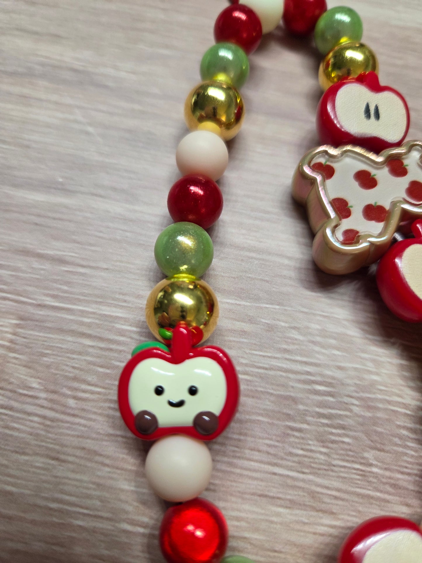 Purse Charm - Apple Golden Bear