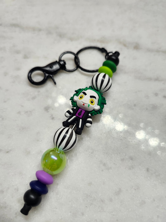Halloween - Beetlejuice, Beetlejuice 🪲🤡 - Keychain
