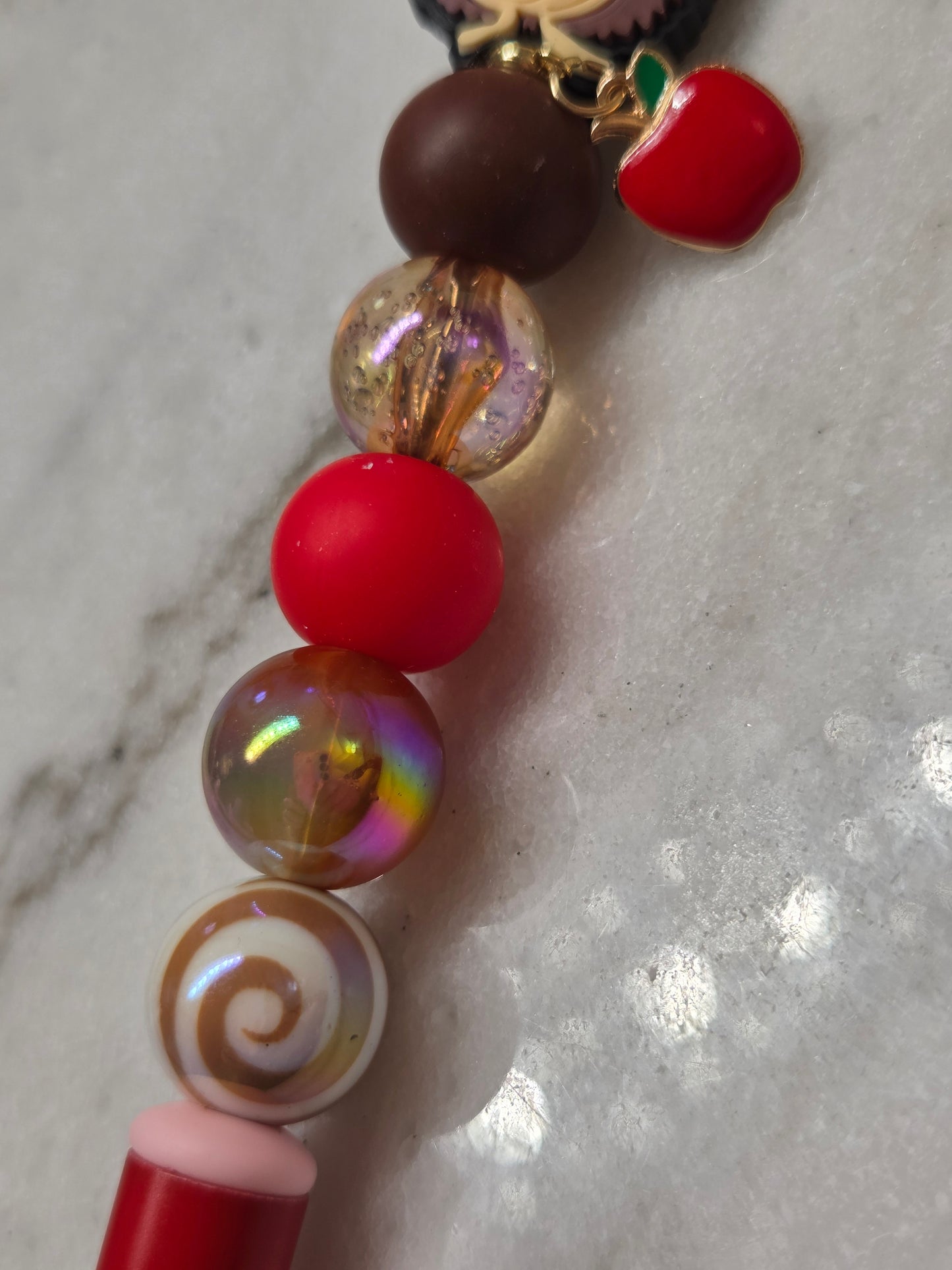 Autumn Hedgehog with Apple Charm - Ballpoint Pen