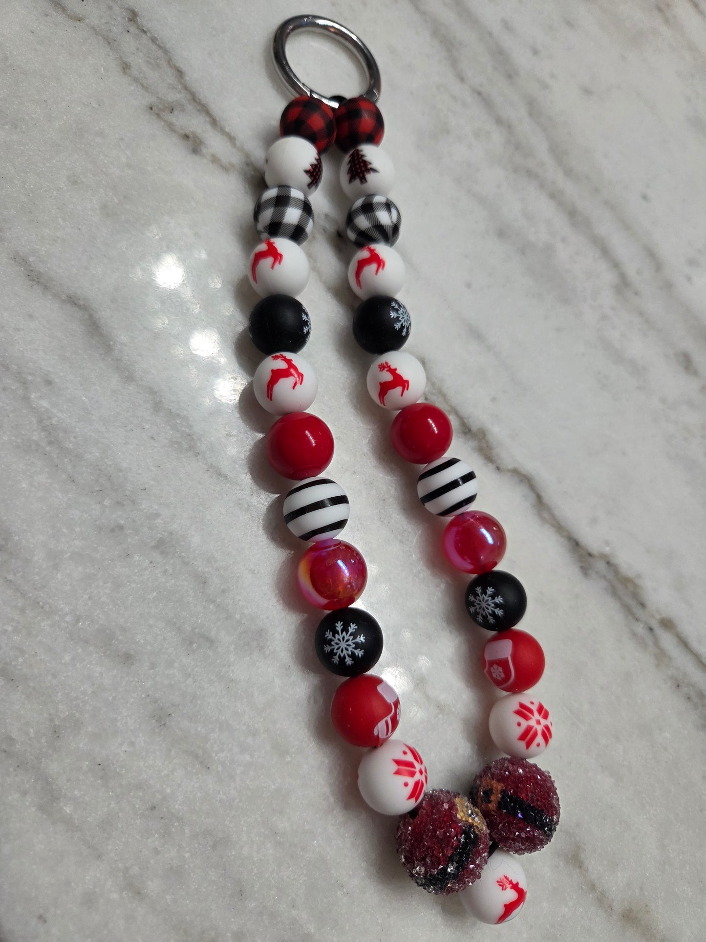 Christmas - Black, Red & White - Purse Charm