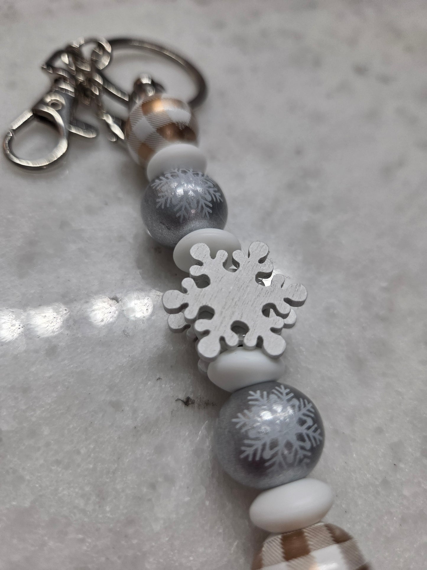 Christmas Keychain/Purse Charm- Silver & Gold Edition