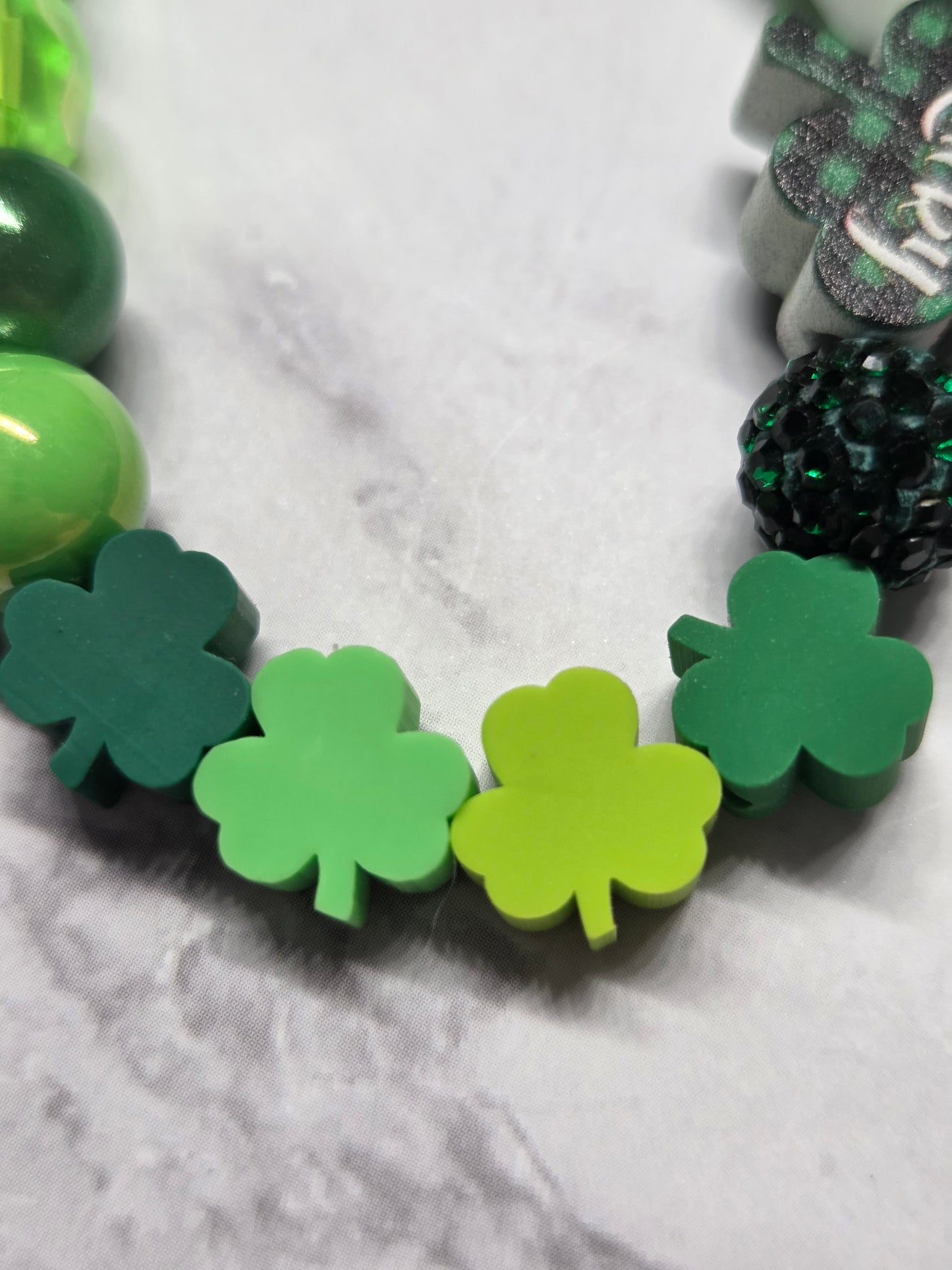 Phone Charm- St. Patty's Day! 4 Leaf Clover Focal with Gnome and Mini Little Clovers. So Cute!