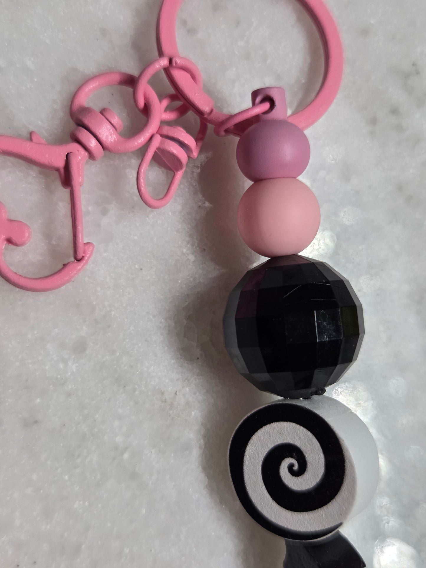 Halloween Keychain - Pink Bat Swirl