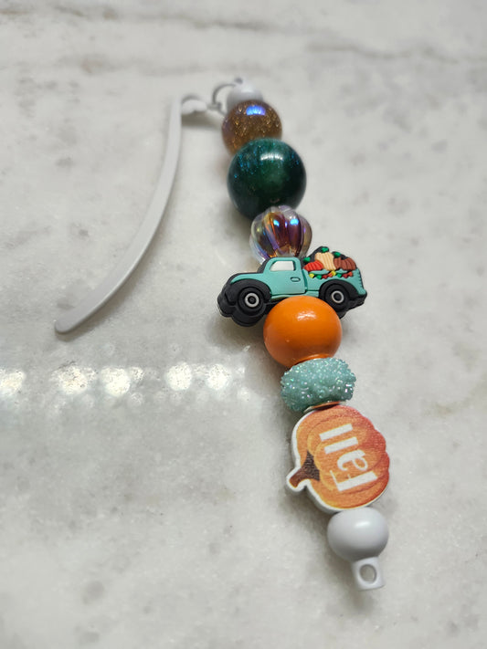 Autumn- Pumpkin Patch🎃🍁 - Bookmark feat. Fall Pumpkin and Teal Pumpkin Truck
