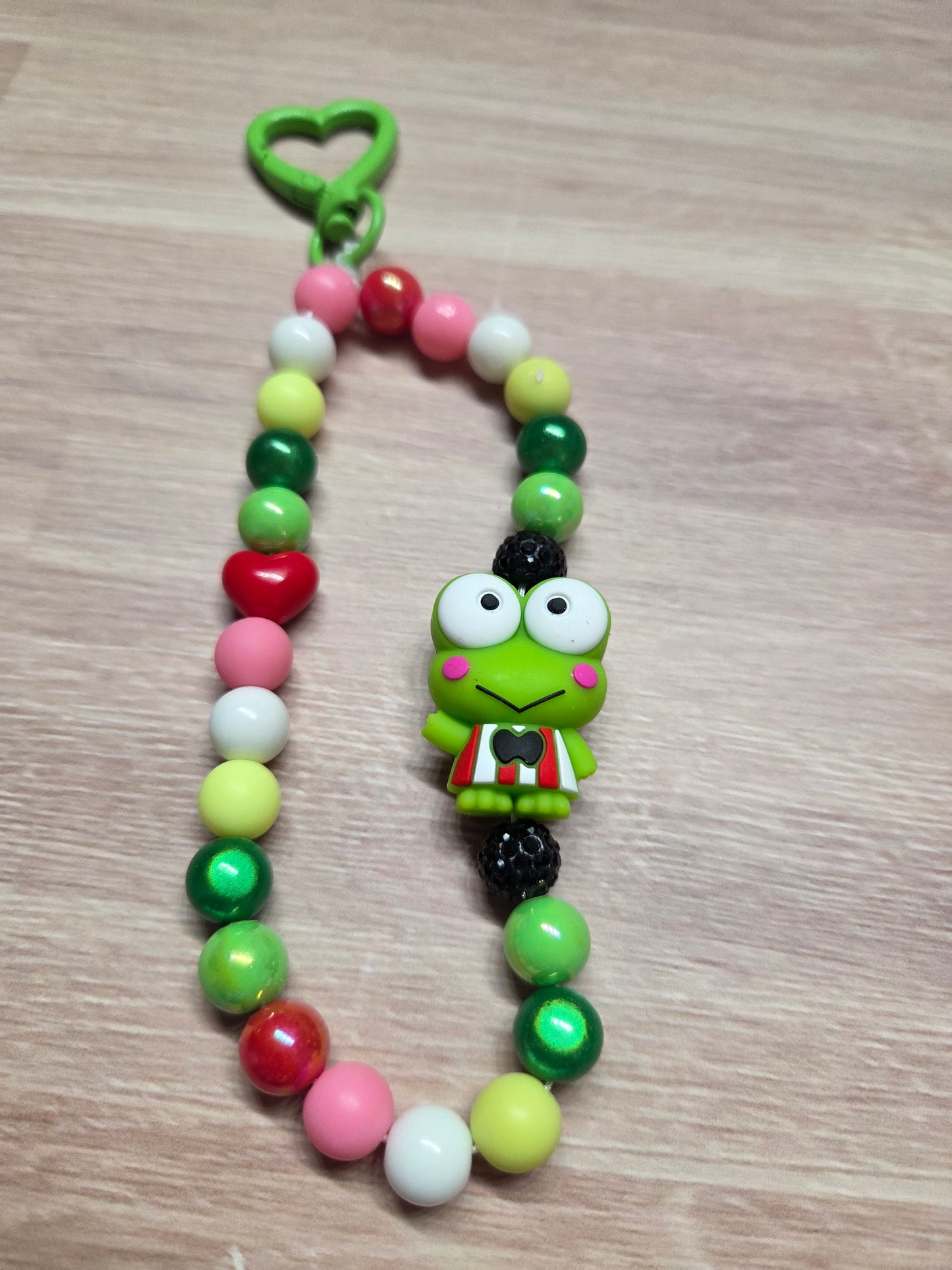 Phone Charm - Kerropi (Sanrio Family) Focal With His Little Heart Bead