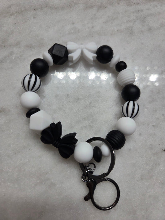 Black & White Bow Wristlet