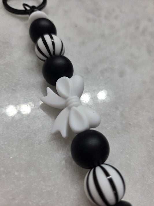 Black & White Bow Key Chain