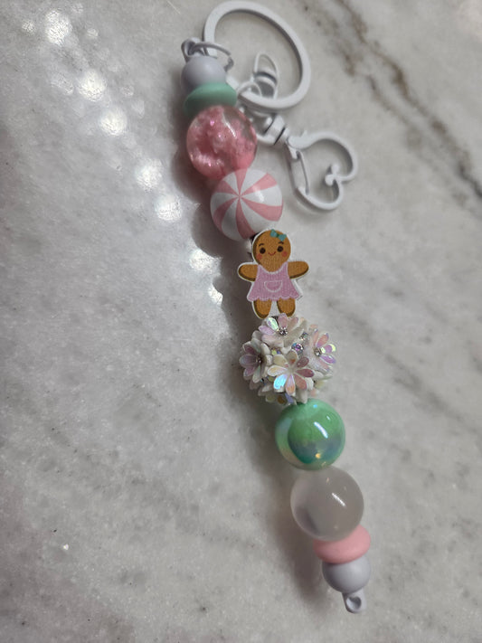 Christmas - Pink & Mint Edition - Ginger Lady -  Keychain/Purse Charm