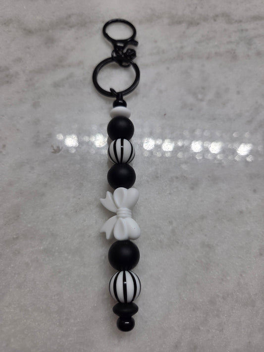 Black & White Bow Key Chain