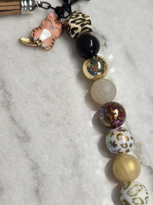 Whiskers & Paws Cute brown Cat Keychain