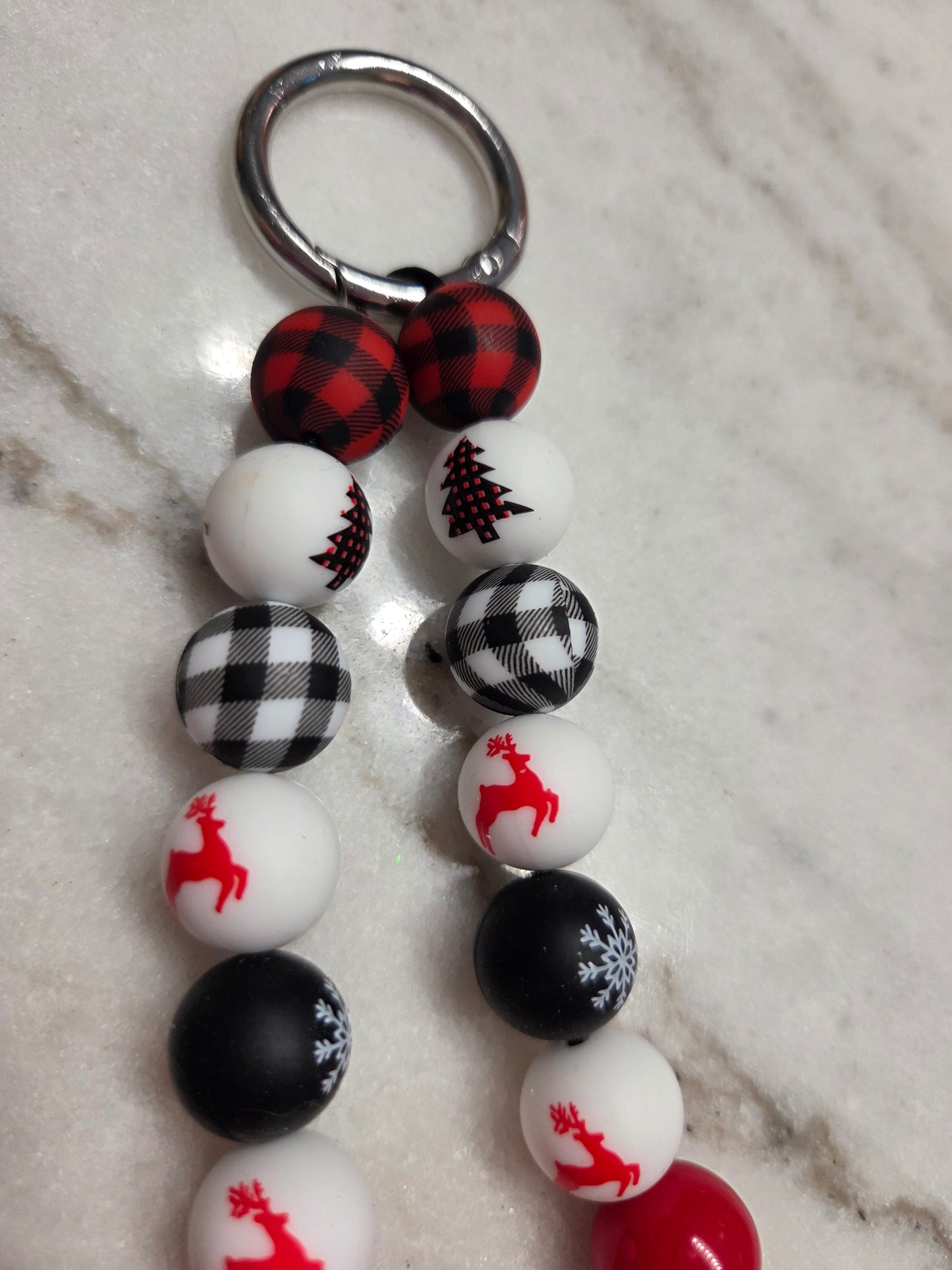 Christmas - Black, Red & White - Purse Charm