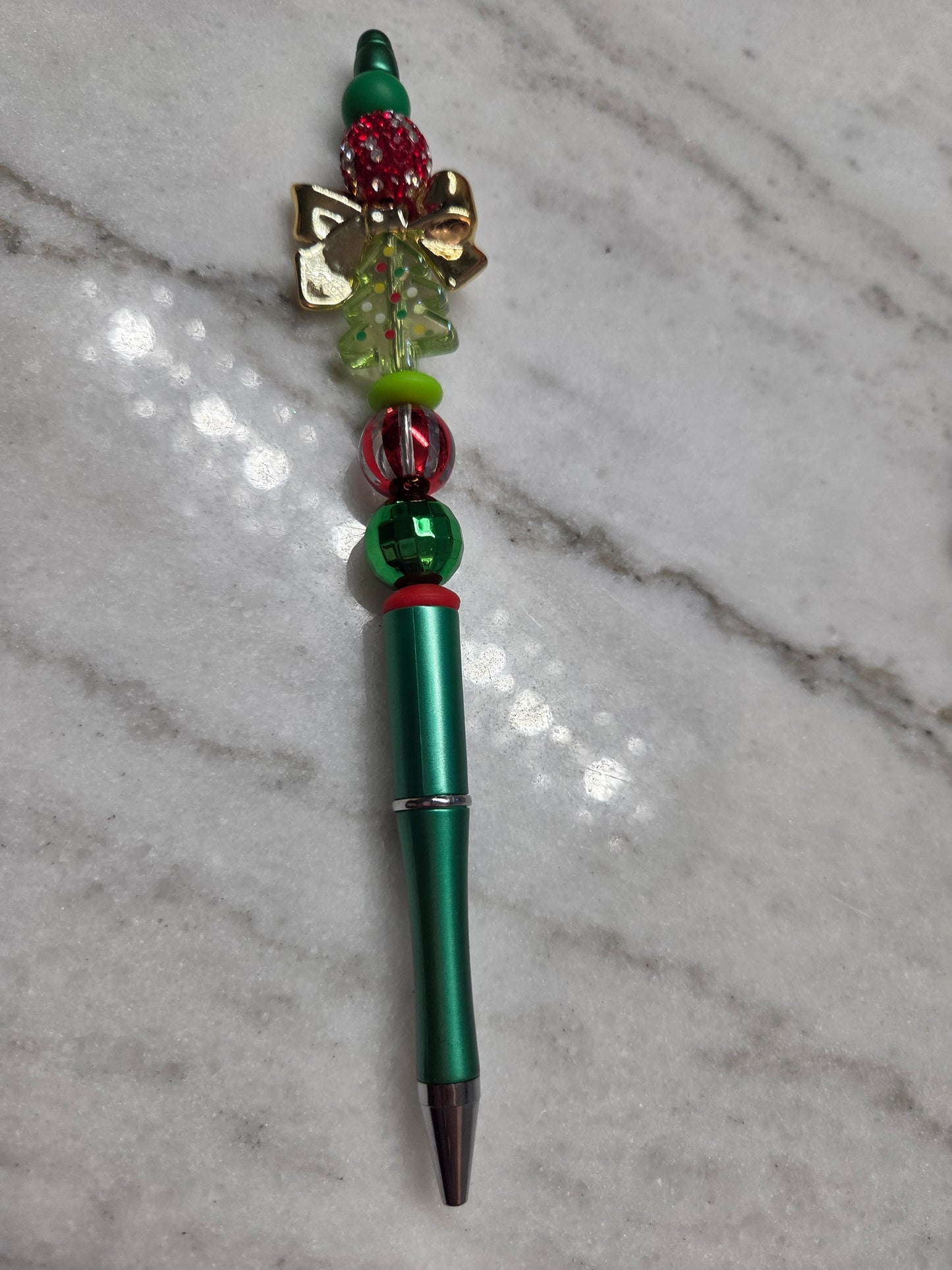 Christmas - Traditional Colors Gold Bow- Ballpoint Pen