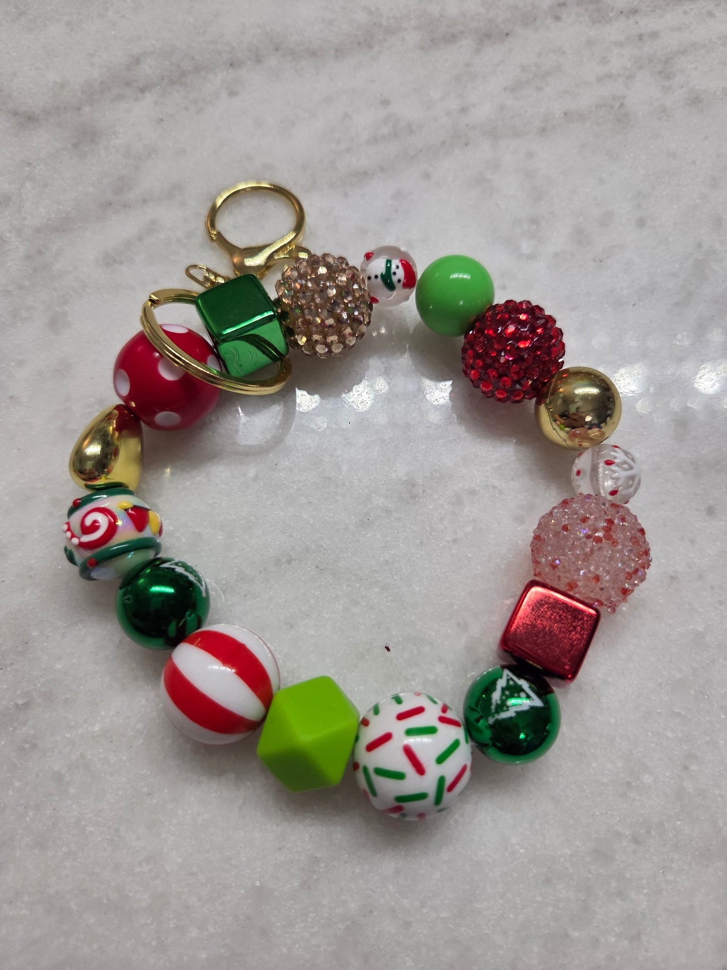 Christmas Wristlet- Bubblegum Style