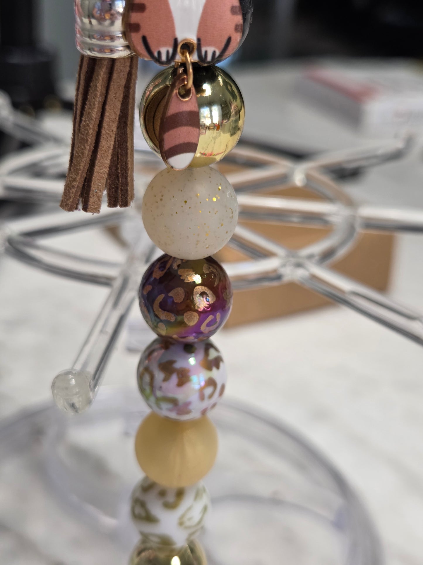 Whiskers & Paws Cute brown Cat Keychain