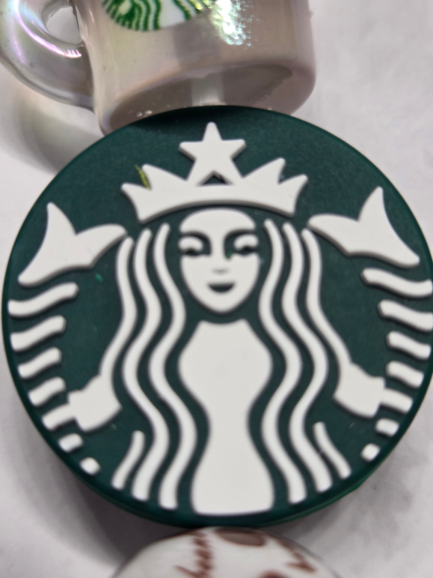 Phone Charm- St*rbucks Coffee with Little Mug and Coffee Bean 20mm Bead