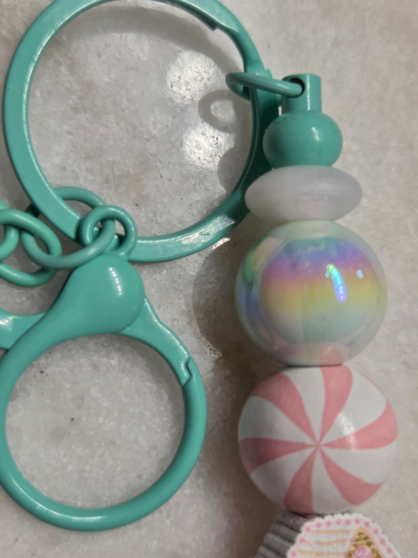 Christmas - Pink & Mint Edition Gingerbread House Keychain