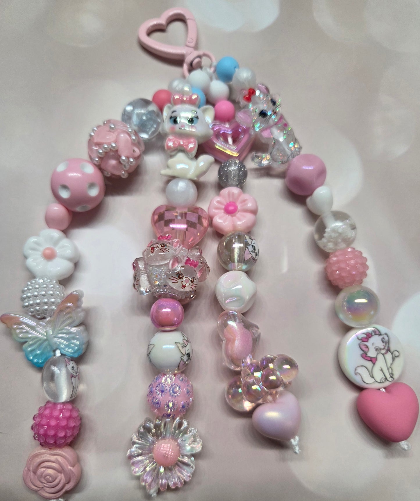 Aristocats- Marie the Cat - 4 Strand Keychain or Purse Charm