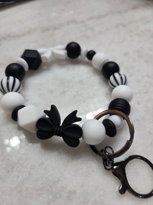 Black & White Bow Wristlet