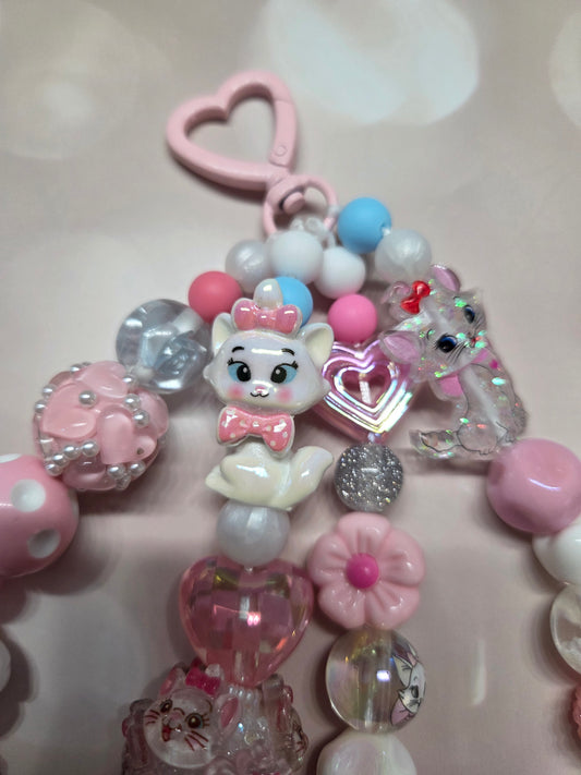 Aristocats- Marie the Cat - 4 Strand Keychain or Purse Charm
