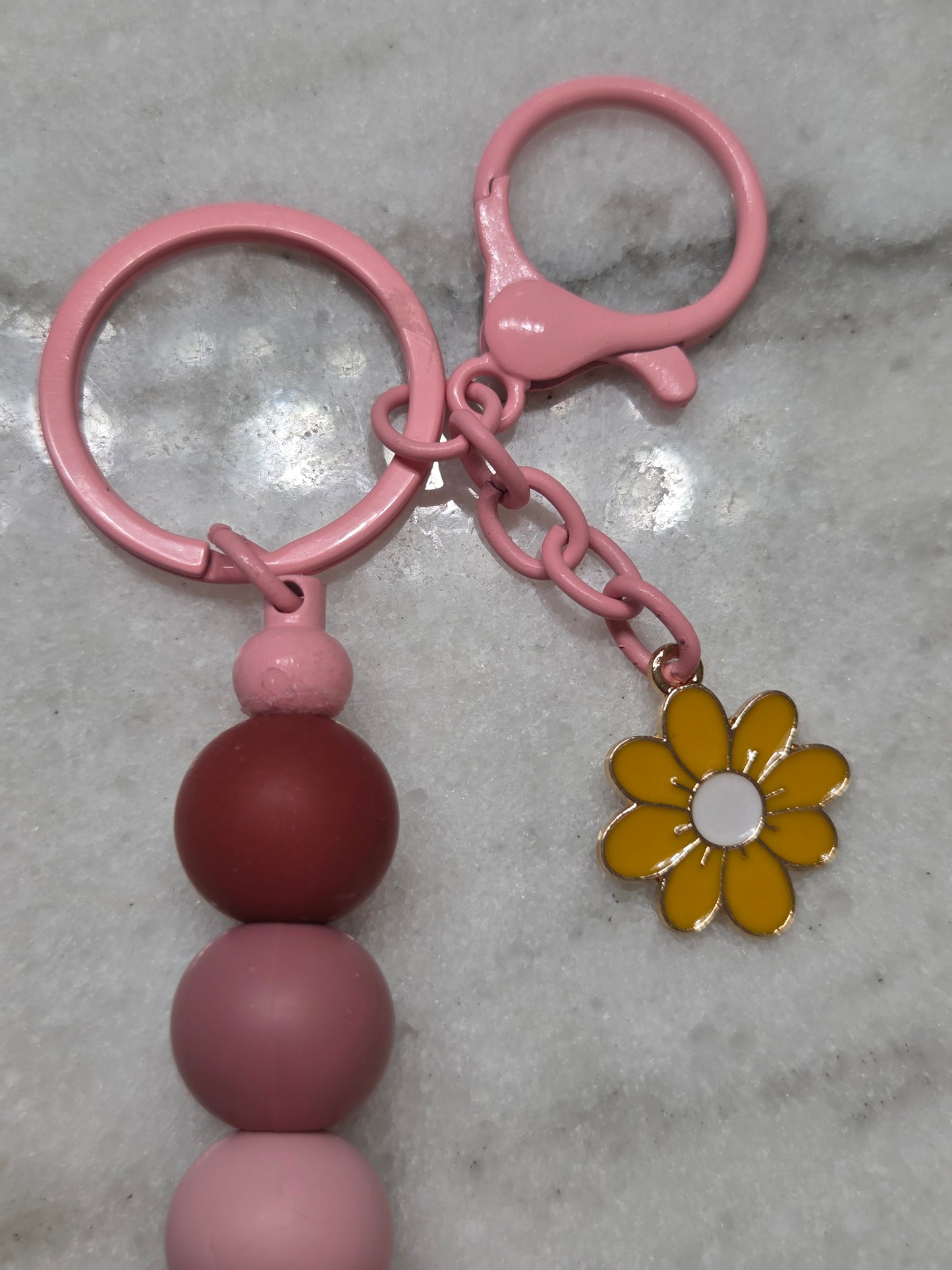 Keychain - Peace Sign with Sunflower Charm