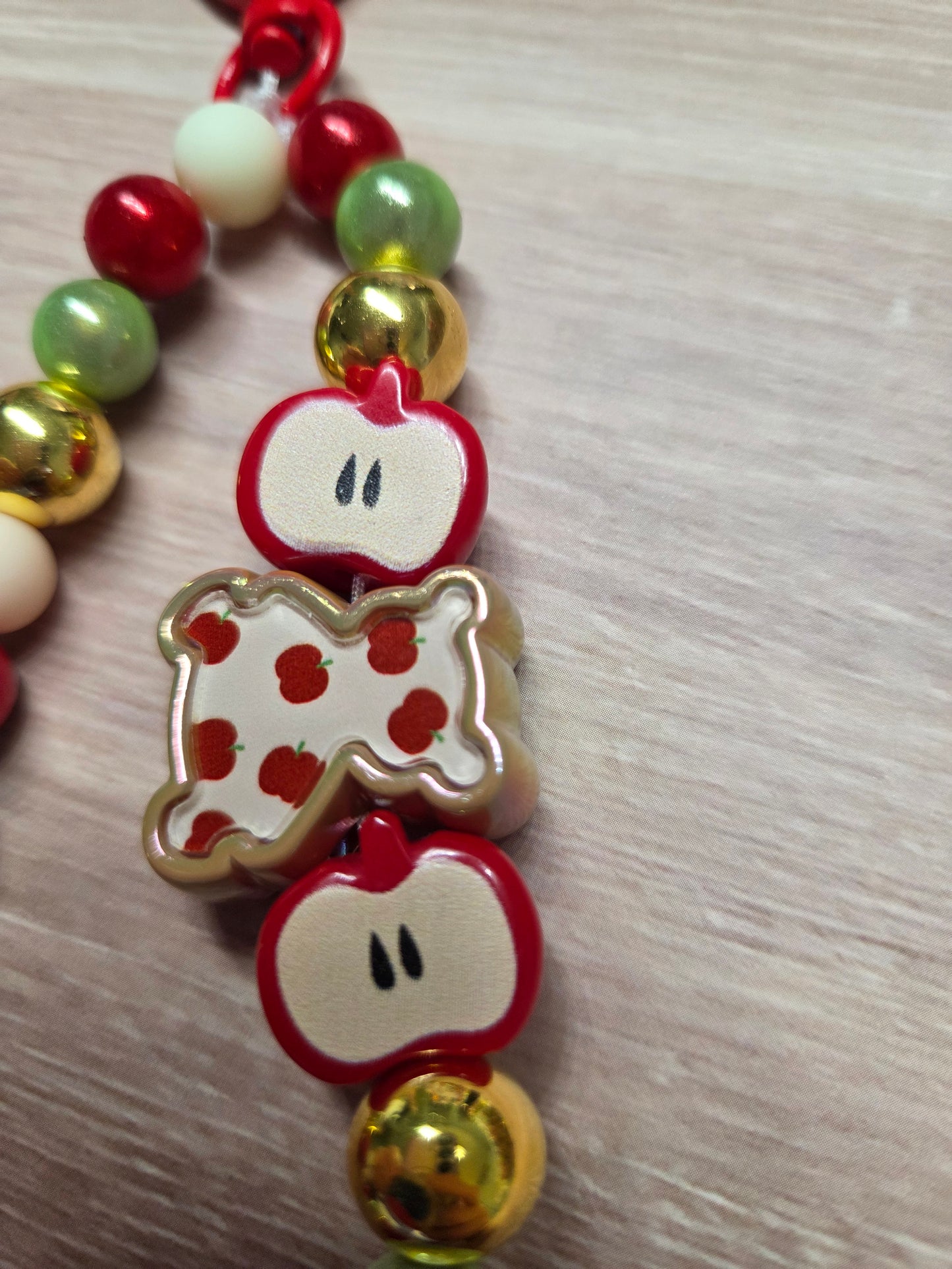 Purse Charm - Apple Golden Bear